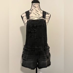 black jean short jumper. Denim Collection. size small.